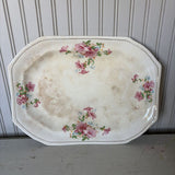 antique floral platter