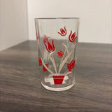 Vintage Red Tulip Glass