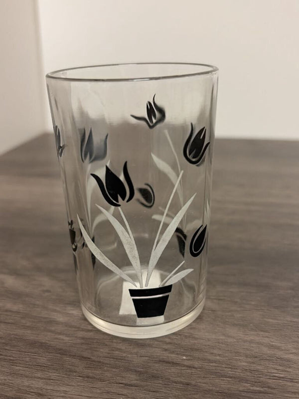 Vintage Black Tulip Glass