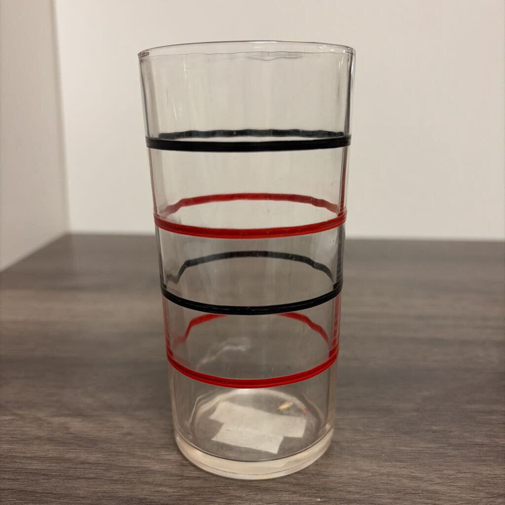 Vintage Red and Black Striped Glass
