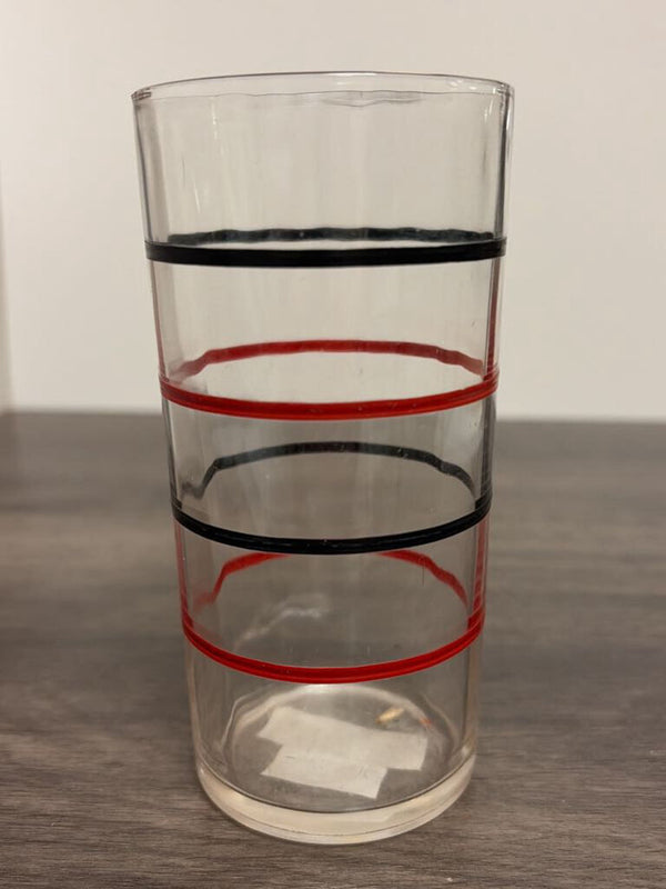 Vintage Red and Black Striped Glass