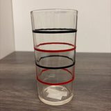 Vintage Red and Black Striped Glass