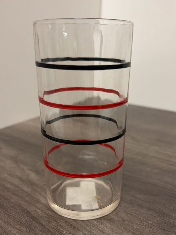 Vintage Red and Black Striped Glass