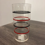 Vintage Red and Black Striped Glass
