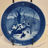 Blue Transferware plate featuring a scene from 1967