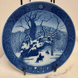 Blue Transferware plate featuring a scene from 1967
