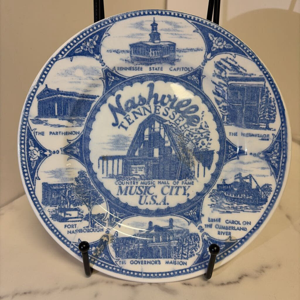 Nashville, Tennessee Blue Transferware plate