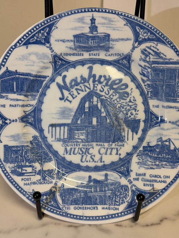 Nashville, Tennessee Blue Transferware plate