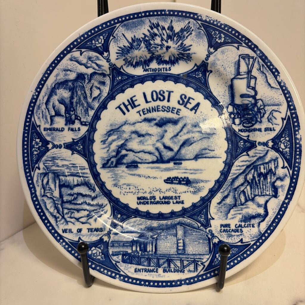 The Lost Sea, Tennessee Blue Transferware Plate