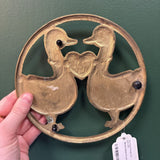 Brass Geese in Love Trivet