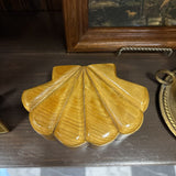 #482 Wooden Seashell Hinged Trinket Box