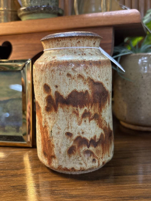 #483 Handmade Pottery Bottle 4.5" Tall