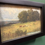 #508 Black Framed Landscape with Cows Print