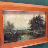 #513 Wood Framed Print of Man in Boat