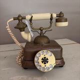 vintage brass rotary phone