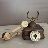 vintage brass rotary phone