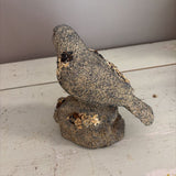 mossy resin bird statue
