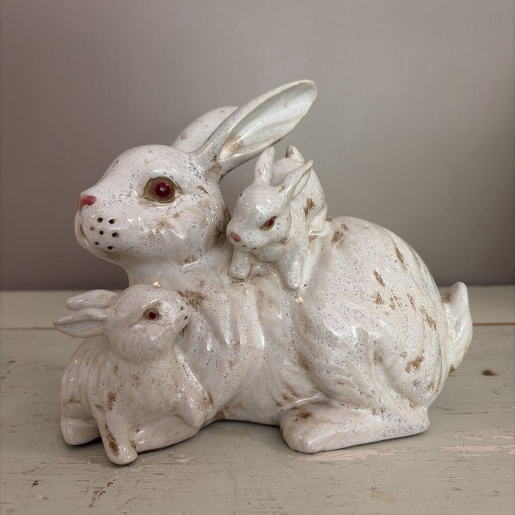 ceramic rabbit and babies