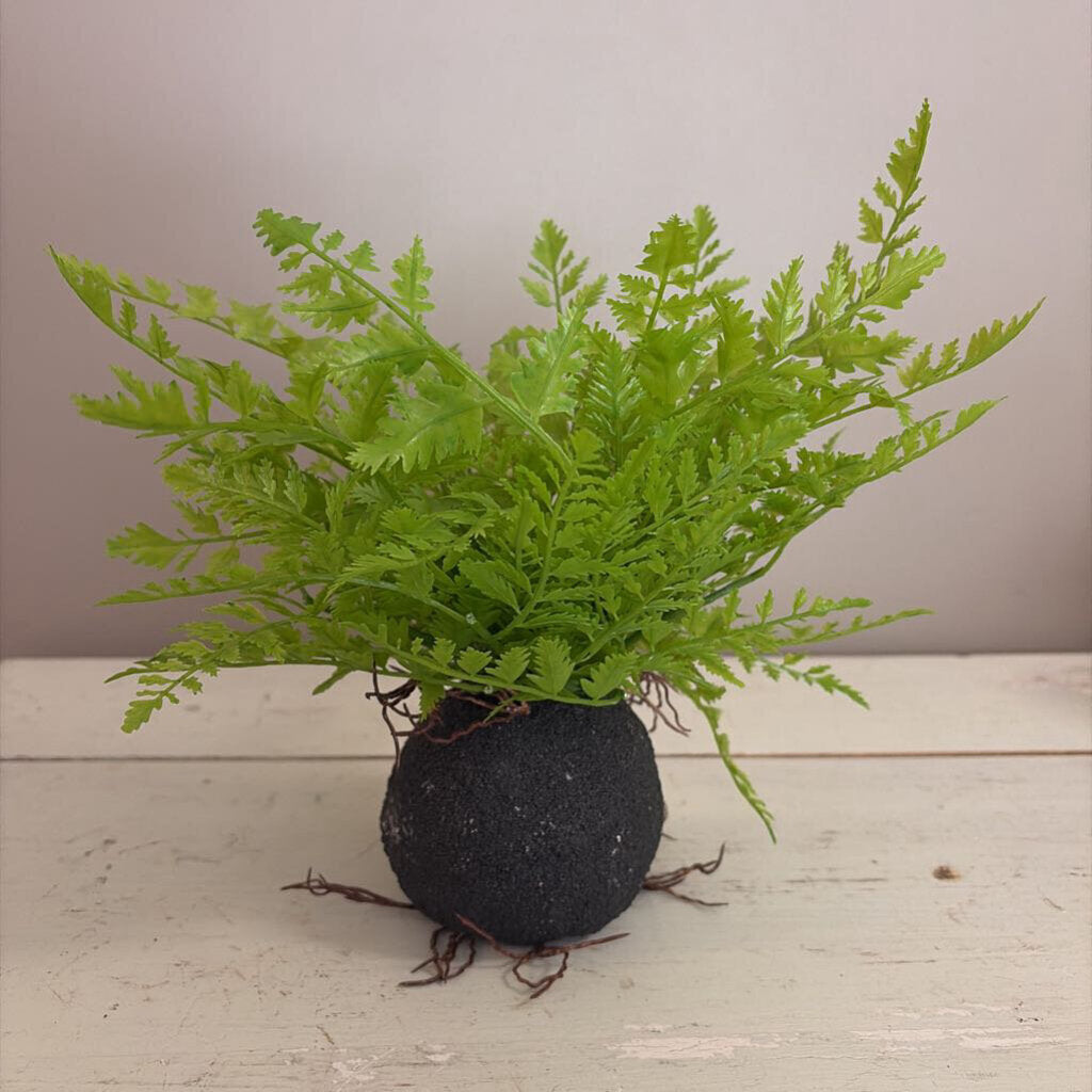 fern plant on faux dirt/root ball base