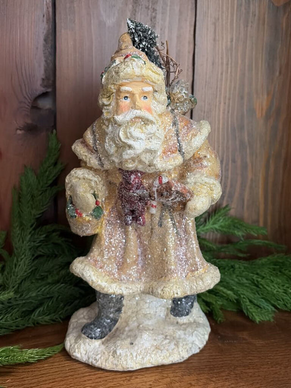 glitter ivory santa
