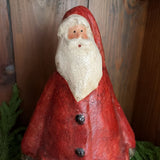 red paper mache santa