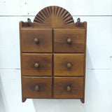 Vintage wood 6 drawer spice cabinet