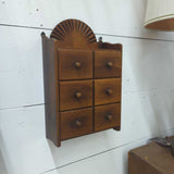 Vintage wood 6 drawer spice cabinet