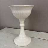 tall white ceramic plant stand