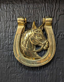 Vintage brass horse door knock 5"H