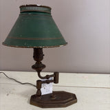 antique green metal lamp
