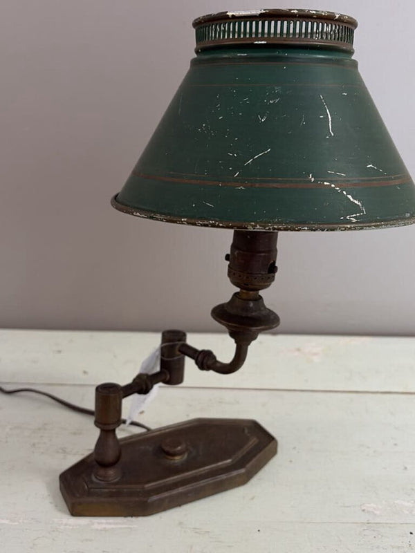 antique green metal lamp