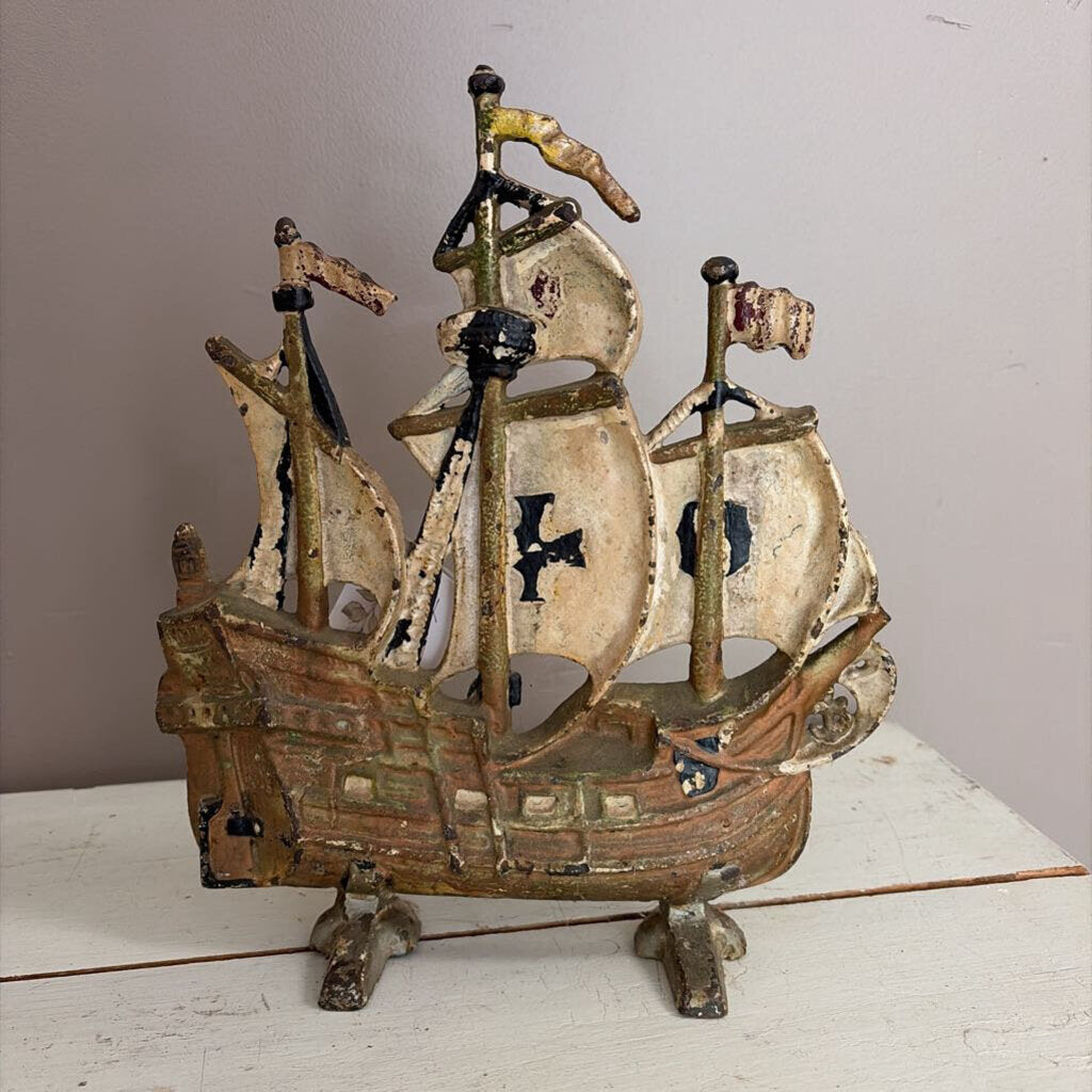 sailboat antique doorstop