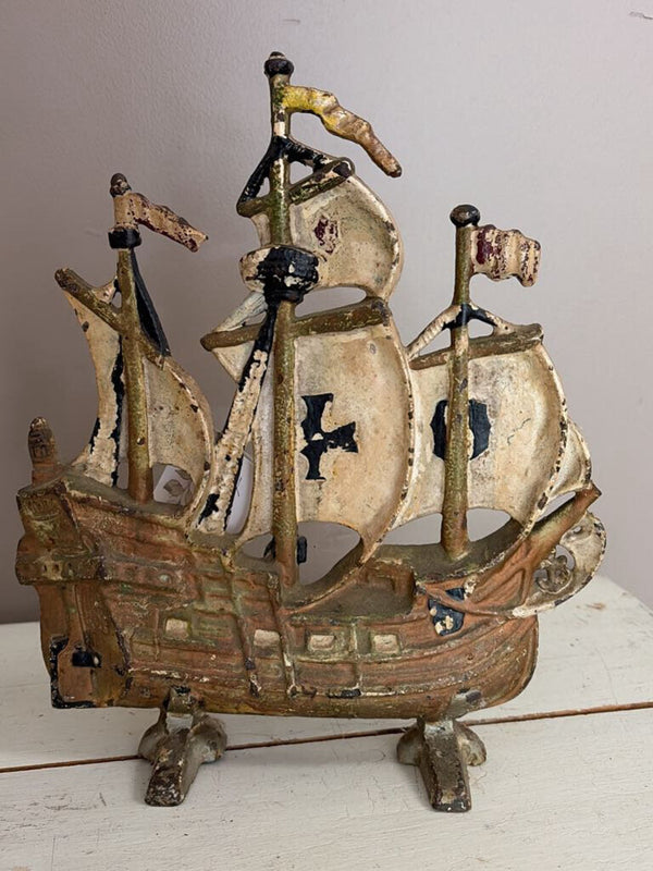 sailboat antique doorstop
