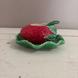 strawberry dish with spoon