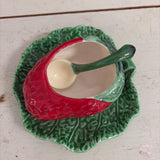 strawberry dish with spoon