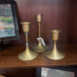 #524 Set of Three - Brass Candleholders