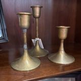 #524 Set of Three - Brass Candleholders