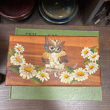 #548 Wooden Box with Hand Painted Owl and White Flowers