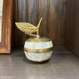 #550 Brass Mother of Pearl Apple Trinket Box