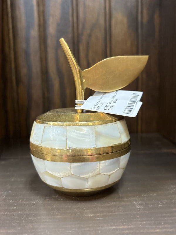 #550 Brass Mother of Pearl Apple Trinket Box