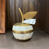 #550 Brass Mother of Pearl Apple Trinket Box