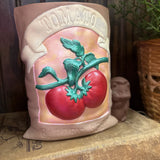 #573 Pottery Tomato Seed Vase with Cute Critter