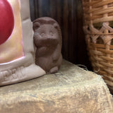 #573 Pottery Tomato Seed Vase with Cute Critter