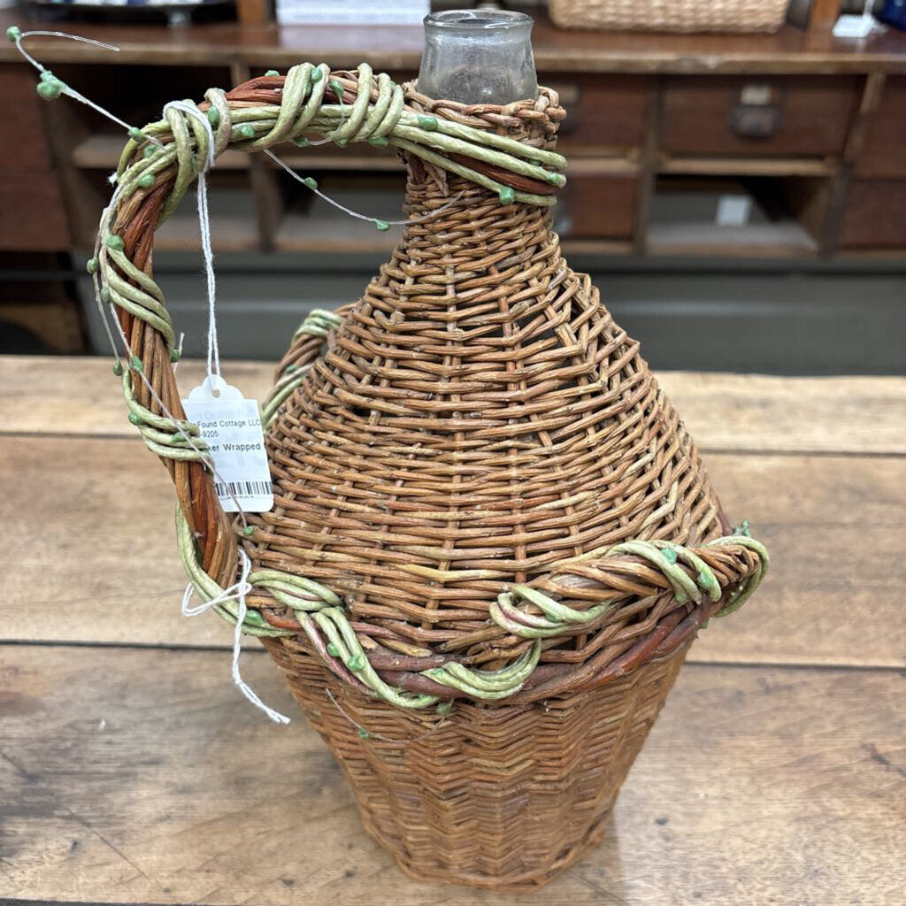 Wicker Wrapped Bottle