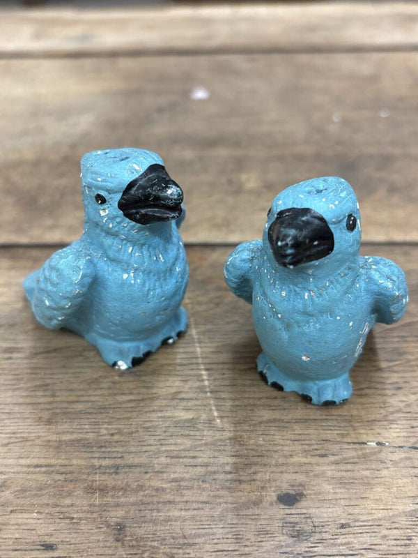Antique Blue Jay Salt and Pepper Shakers