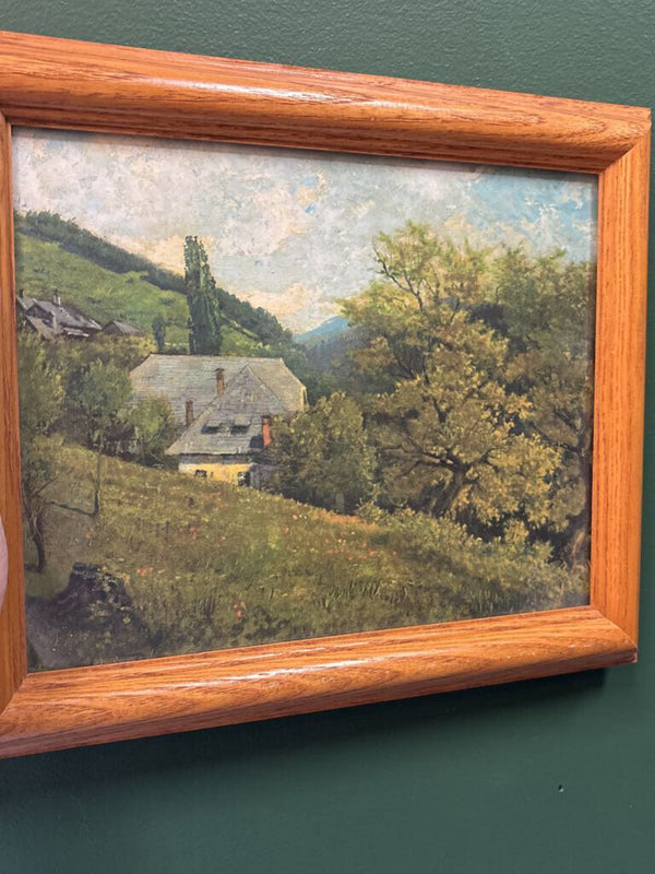 #598 Wood Framed Cottage Landscape 8x10 Prinf