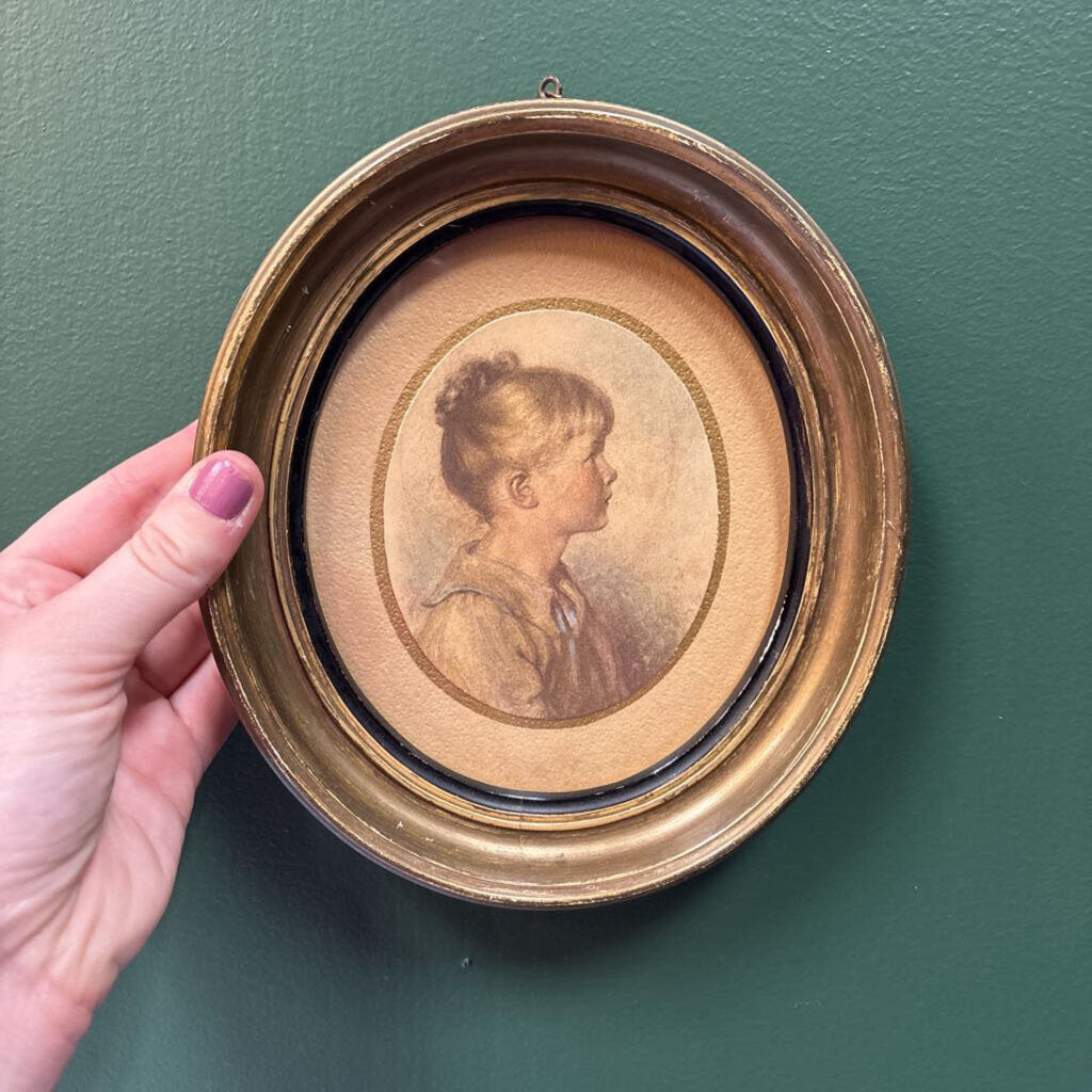 Framed Oval "Charlotte" Portrait by Sydney Bell
