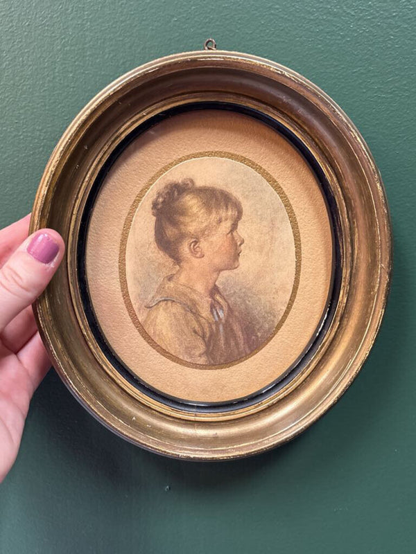 Framed Oval "Charlotte" Portrait by Sydney Bell