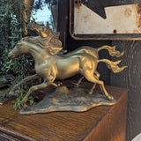 Vintage solid brass running wild horses, Korea
