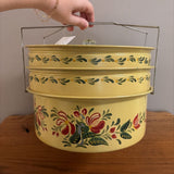 vintage layered hand painted cake carrier
